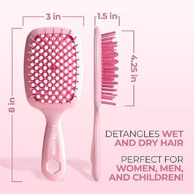 Picture of Minsi Princy Heat UNbrush Detangling Brush for Pain-Free Brushing on All Wet or Dry Hair Types Durable DuoFlex Anti-Static Bristles, Lightweight Handle, Vented Hair Brush