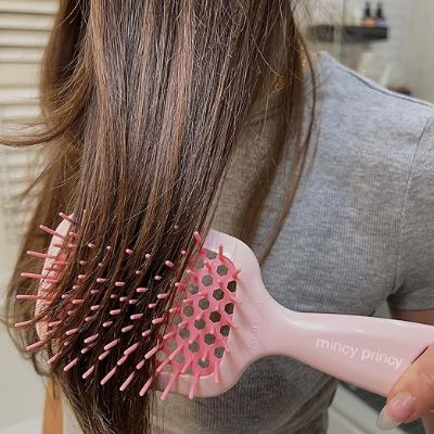 Picture of Minsi Princy Heat UNbrush Detangling Brush for Pain-Free Brushing on All Wet or Dry Hair Types Durable DuoFlex Anti-Static Bristles, Lightweight Handle, Vented Hair Brush